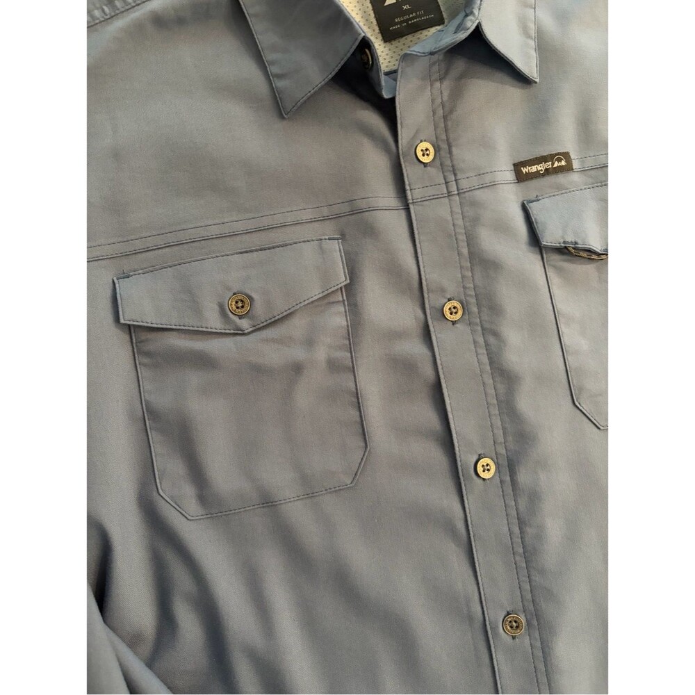 Wrangler XL Outdoor Long Sleeve Button Down Utility Shirt‎ UPF 30+ Regular Fit - Picture 7 of 16